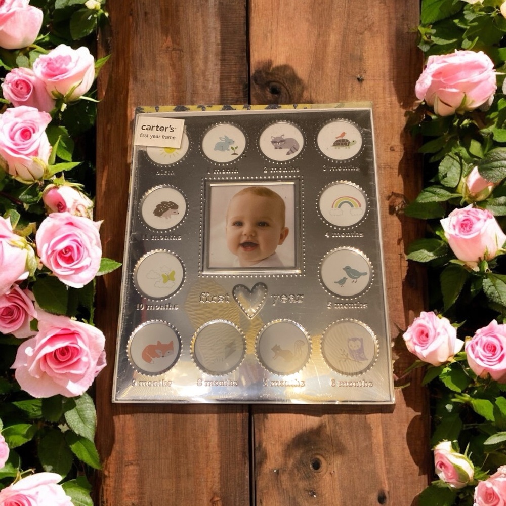 Carter's Silver Baby Milestone Photo Frame